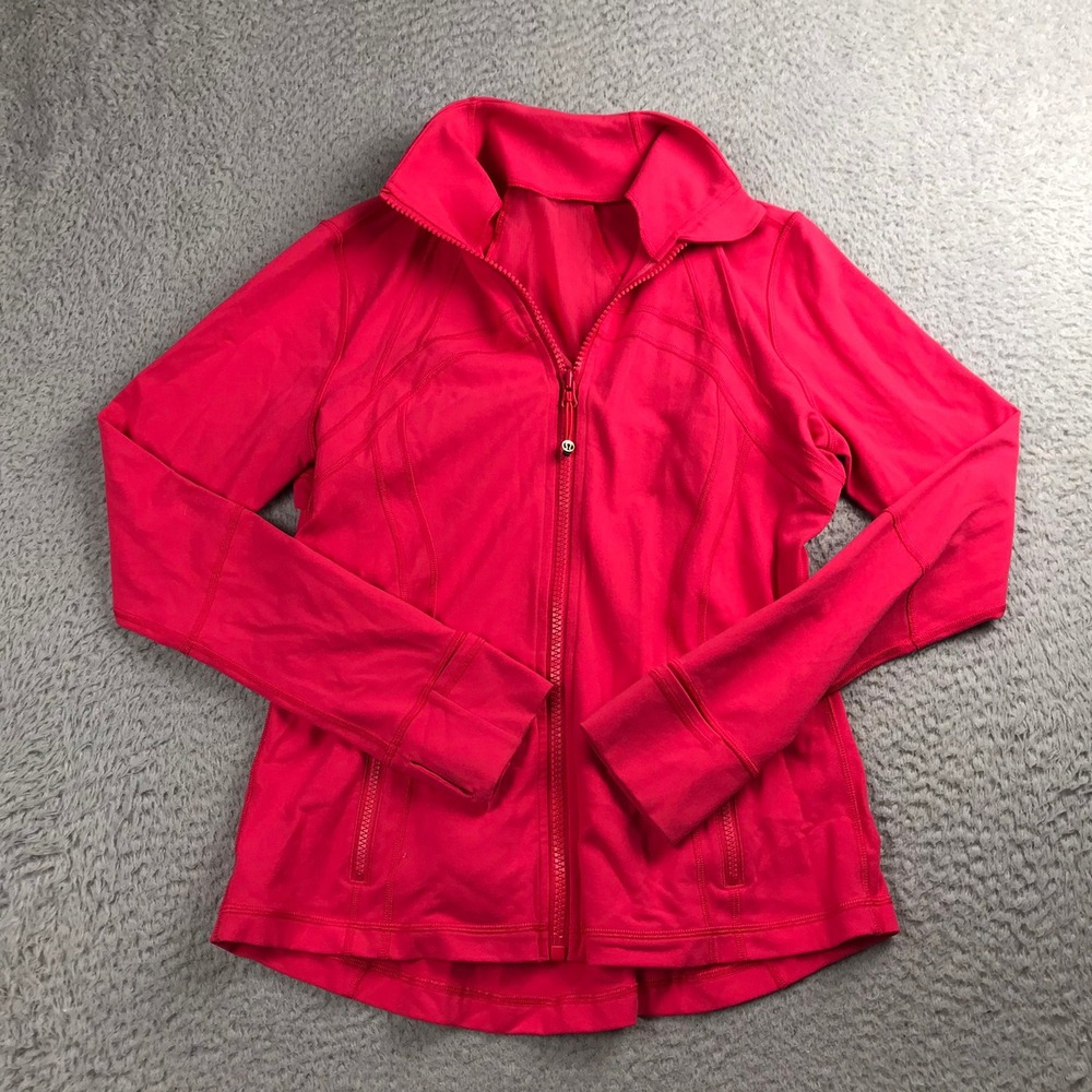 Lululemon Define Jacket Women 12 Pink Full Zip Yoga Activewear Athletic